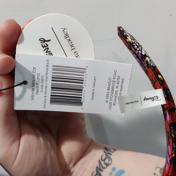 Vera Bradley Disney Floral Minnie Mouse Ear Headband With Purple Bow - Picture 5 of 5